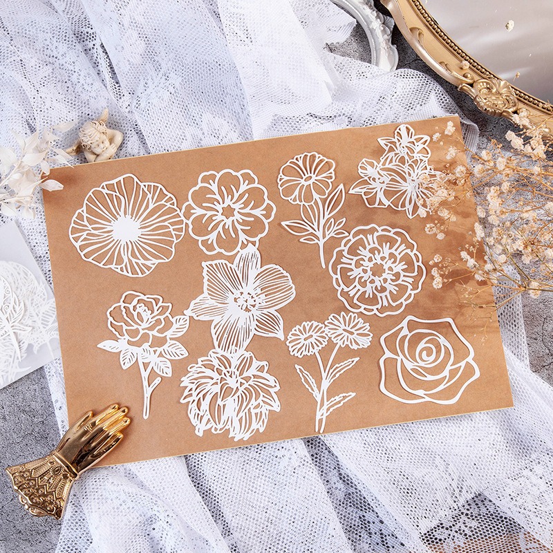 Art Craft Hobbies - Papel de encaje blanco estético Vintage