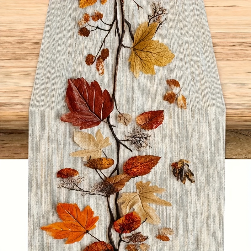 Art Craft Using Leaves - 1 Camino de mesa con temática