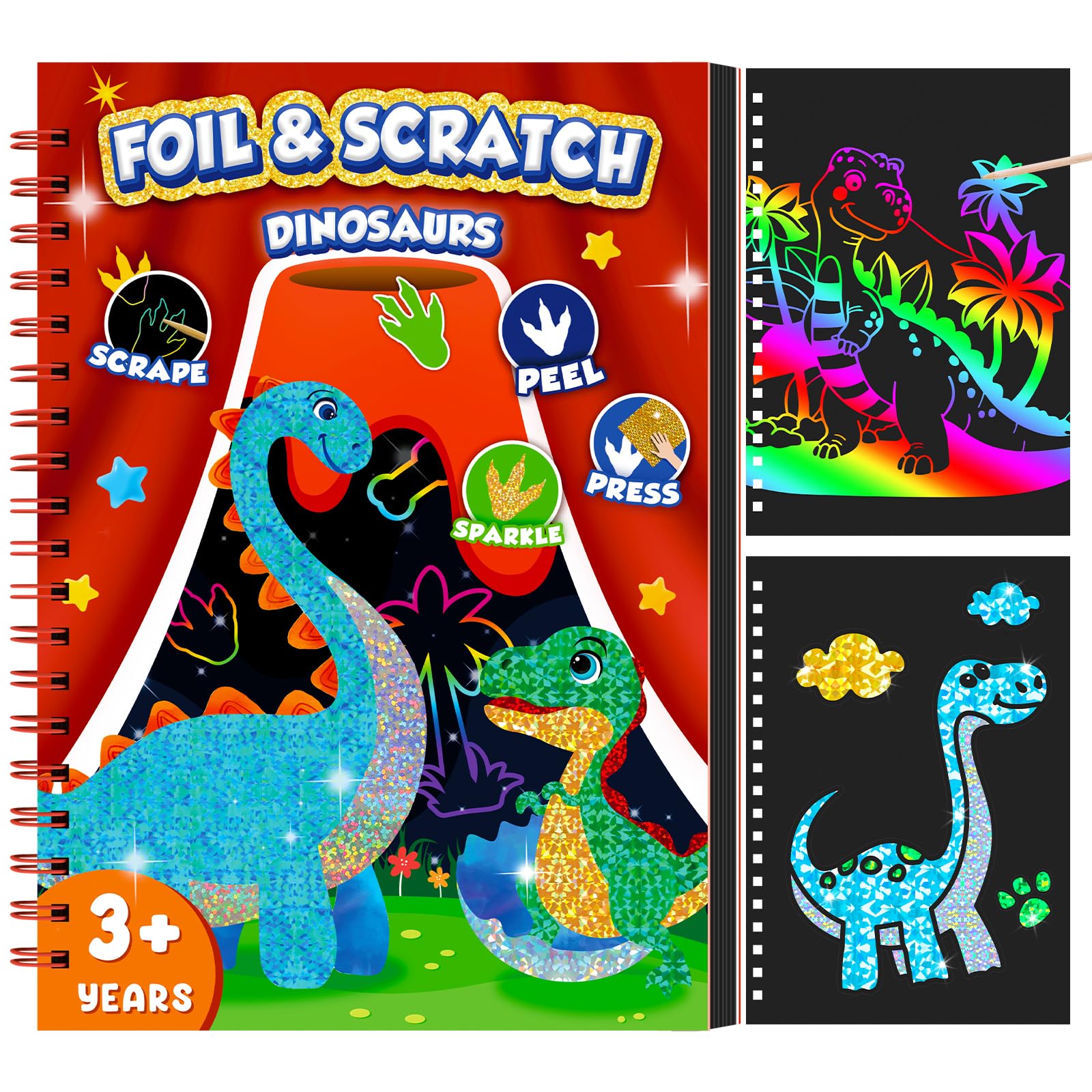 Libro de arte para rascar dino - Art Craft Book reseña y precio