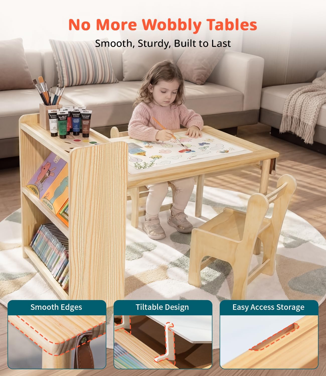 Mesa de Arte de Madera para Ni - Art Craft For Toddlers reseña y precio