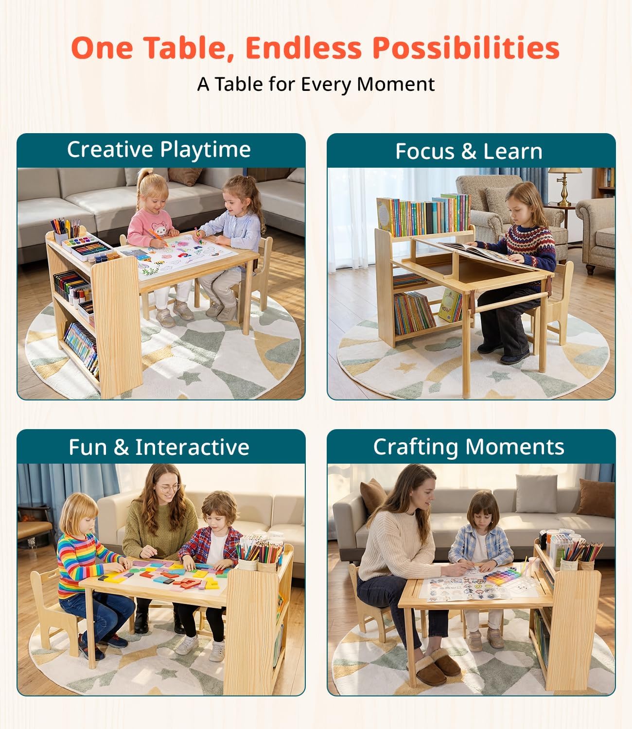 Mesa de Arte de Madera para Ni - Art Craft For Toddlers reseña y precio