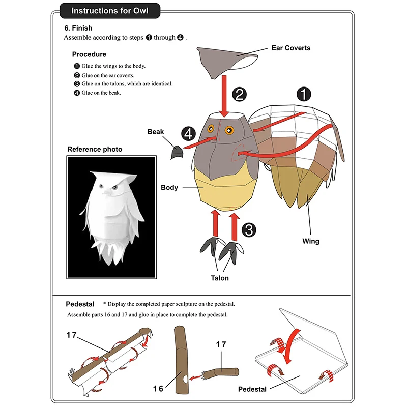 Blakiston's Fish Owls Origami  - Art Craft Cardboard reseña y precio