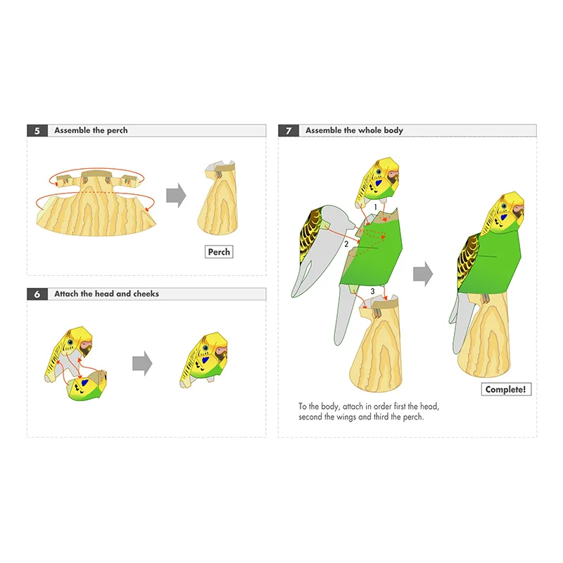 Budgerigar loro pájaro hecho a - Art Craft Cardboard reseña y precio