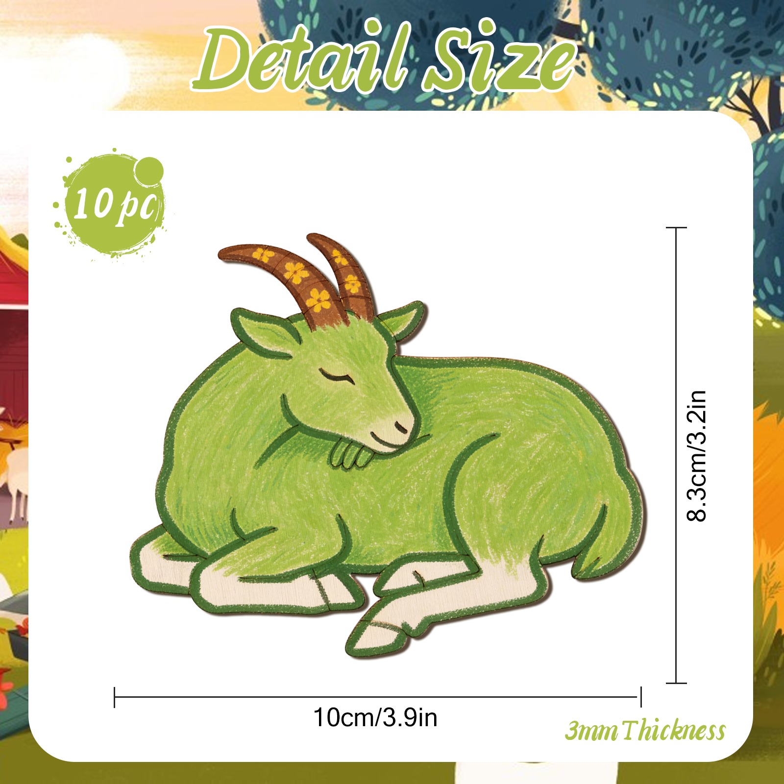 Juego de 10 Adornos de Madera  - Art Craft Wood reseña y precio